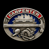 Carpenter Work Tools Saw Hammer Tape Professions Belt Buckles