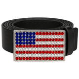 USA Belt Buckle Flag Stripes Stars Old Glory Rhinestone Buckles