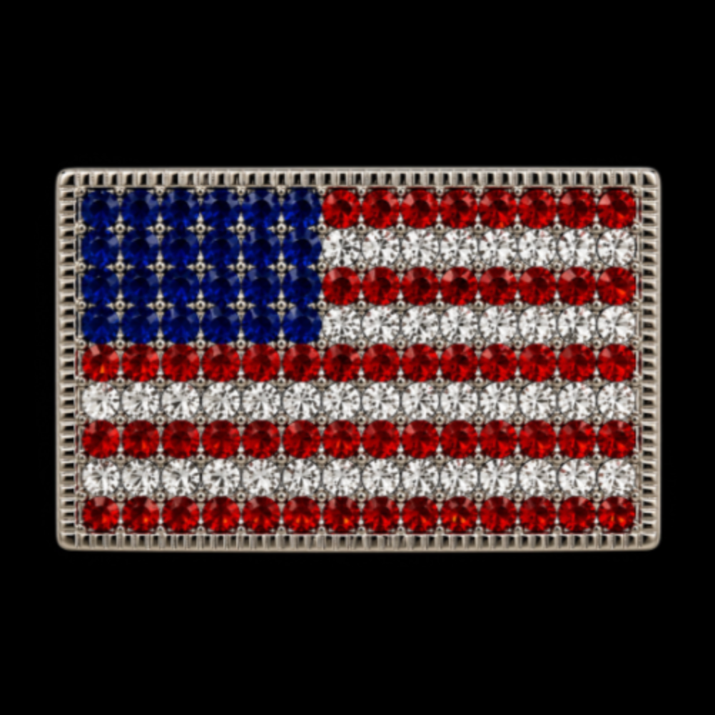 USA Belt Buckle Flag Stripes Stars Old Glory Rhinestone Buckles