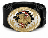 Hebilla de cinturón Golden Eagle American Flag Bald Eagle's USA Big Western Belts Hebillas