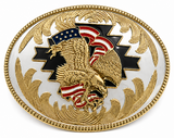 Hebilla de cinturón Golden Eagle American Flag Bald Eagle's USA Big Western Belts Hebillas