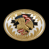 Belt Buckle Golden Eagle American Flag Bald Eagle's USA Big Western Belts Buckles