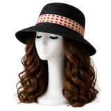 Women's Straw Wide Brim Ribbon Panama Sun Shade Summer Beach Hat