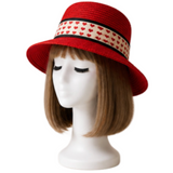 Women's Straw Wide Brim Ribbon Panama Sun Shade Summer Beach Hat