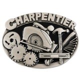 Charpentier French Carpenter Workshop Saw, Hammer Tool Profession Belt Buckle