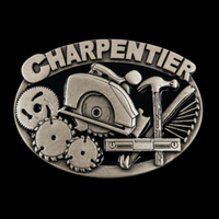 Charpentier French Carpenter Workshop Saw, Hammer Tool Profession Belt Buckle
