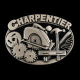 Charpentier French Carpenter Workshop Saw, Hammer Tool Profession Belt Buckle