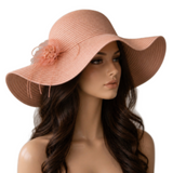 Sombreros de jazz de verano para mujer Diseño de perlas Sombrero ajustable de ala ancha casual de Panamá