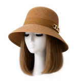 Sombrero unisex de paja natural casual Fedora Boater Sun Beach para mujer