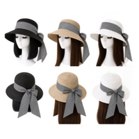 Mujer Paja natural Casual Fedora Boater Sun Beach Sombrero unisex Flat Top