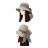 Chapeau Fedora unisexe en paille naturelle pour femmes, chapeau de plage, décontracté, à dessus plat