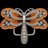 Orange Rhinestone Dragonfly Fashion Insect Belt Buckle Boucle De Ceinture