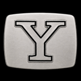 Initial Y Letter Name Tag Monogram Chrome Belt Buckle Buckles