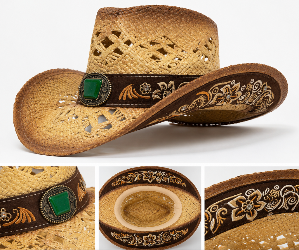 Chapeau de paille été plein air hommes femmes unisexe Western Cowboy chapeaux respirants