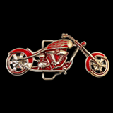 Belt Buckle Motorcycle Biker Red Chopper Motor Bike Bikers