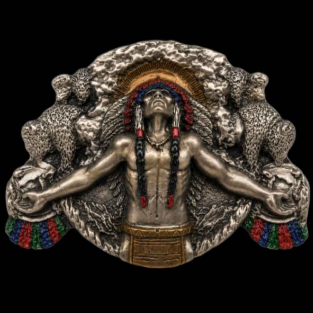 Native American Chief Belt Buckle Amerindians Indian Art Western Buckles Belts