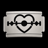 Razor Blade Black Heart Tool Belt Buckle