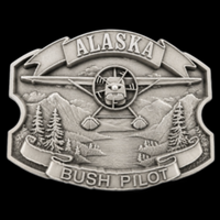 Alaska Bush Pilot Flotador Avión Ártico Aviación Hebilla de cinturón Hebillas