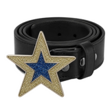 Cool Glitter 5 Point Super Star Western Belt Buckle