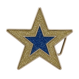 Cool Glitter 5 Point Super Star Western Belt Buckle