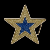 Cool Glitter 5 Point Super Star Western Belt Buckle