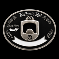 Bottoms Up Bottle Opener Cool Metal Belt Buckle