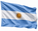 Drapeau Argentine Pays Pôle National Argentin Avec Grands Drapeaux Ondulés