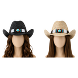 Cowboy Western Rodeo Ranch Concert Straw Vented Summer Hat