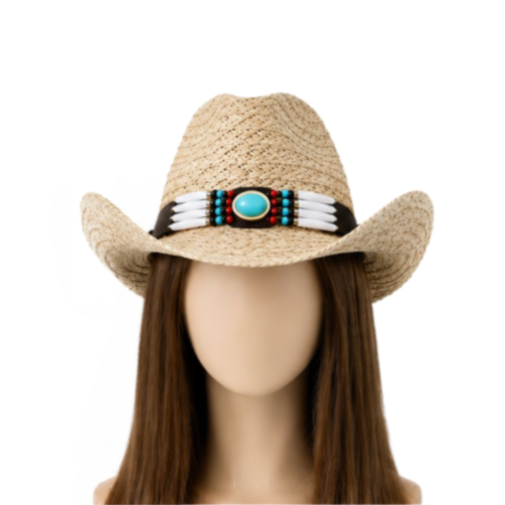 Cowboy Western Rodeo Ranch Concert Straw Vented Summer Hat