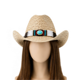 Cowboy Western Rodeo Ranch Concert Straw Vented Summer Hat