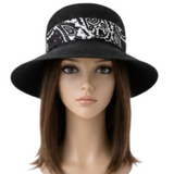 Women's Summer Foldable Checkered Bow Straw Cloche Sun Hat Hats
