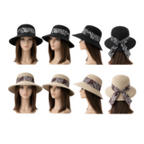 Women's Summer Foldable Checkered Bow Straw Cloche Sun Hat Hats