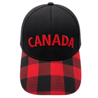 Canada Mapleleaf Plaid Baseball Cap Plaid Flannel Hat Caps One Size Fits All!