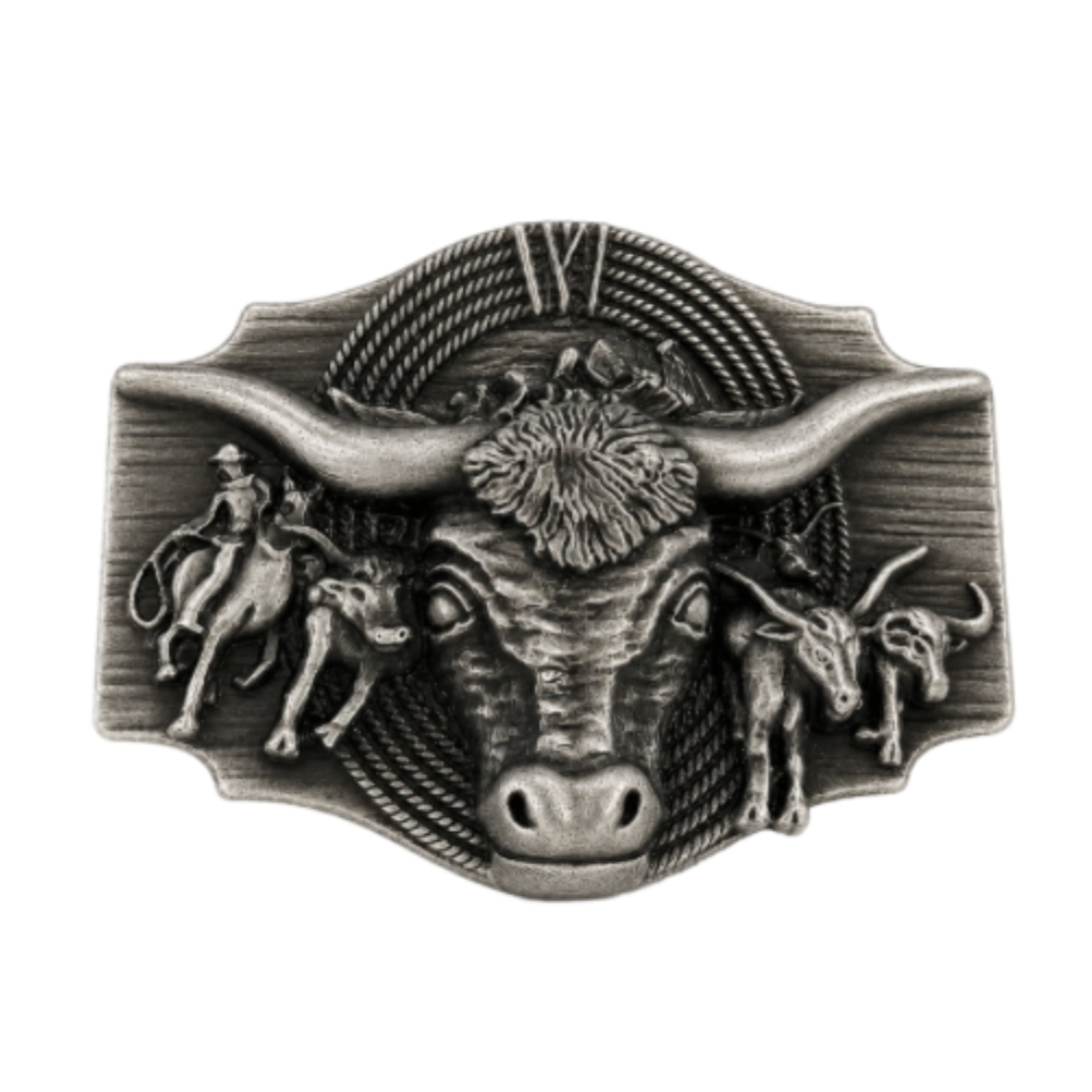 Longhorn Cow Rancher Cowboy Cowgirl Western Belt Buckle Buckles Boucle Ceinture