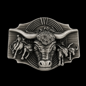 Longhorn Cow Rancher Cowboy Cowgirl Western Belt Buckle Buckles Boucle Ceinture
