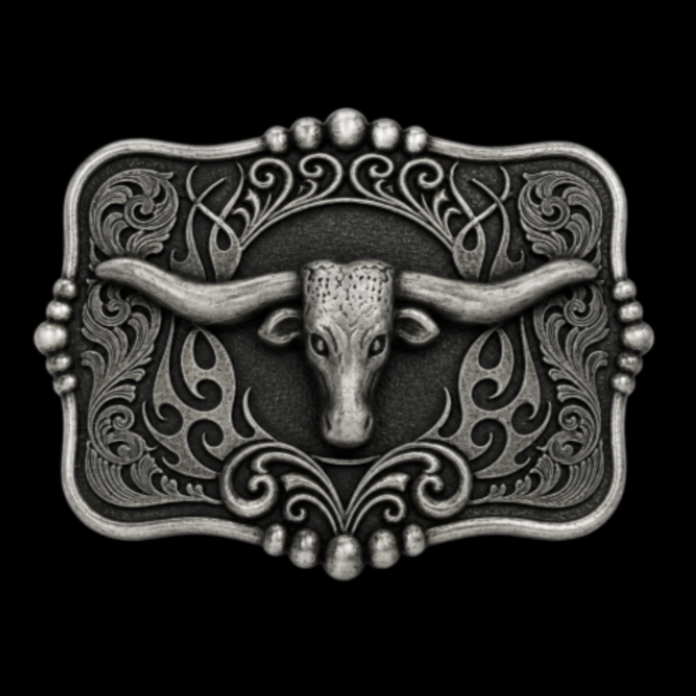 Boucle de ceinture de vache, boucle de ceinture de cow-boy occidental Texas Longhorn Cowgirl