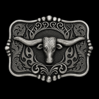 Boucle de ceinture de vache, boucle de ceinture de cow-boy occidental Texas Longhorn Cowgirl