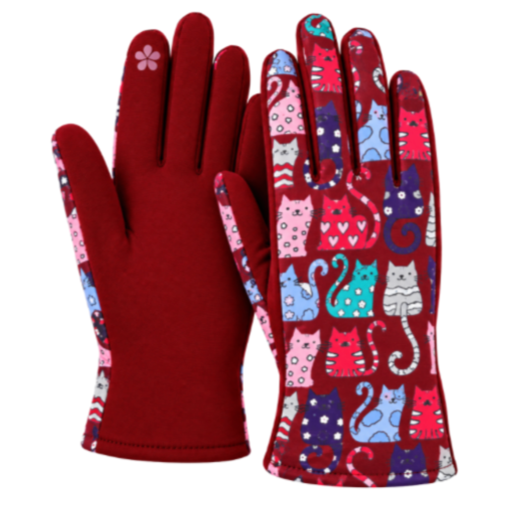 Women Winter Warm Fashion Gloves With Cats