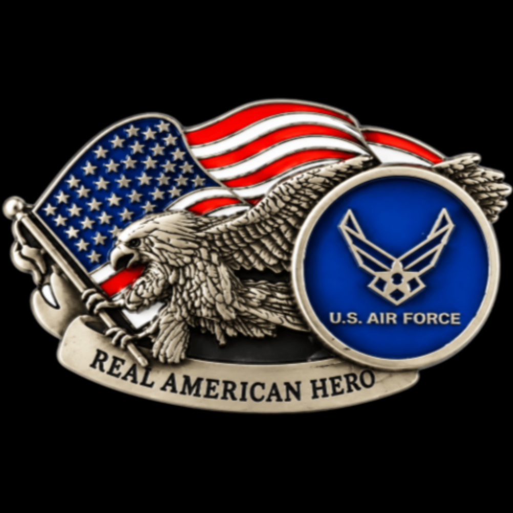 Belt Buckle Eagle US Air Force American Hero Flag Buckles