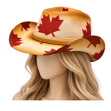 Canada Flag Mapleleaf Unisex Cowboy Cowgirl Western Summer Hat