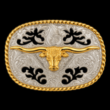 Hebilla de cinturón Longhorns Texas Steer Cowboy Western Big Longhorn Hebillas y cinturones