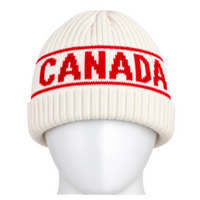 Canada Flag Canadian Maple Leaf White Red Ski Hat Tuque Beanie Chapeau