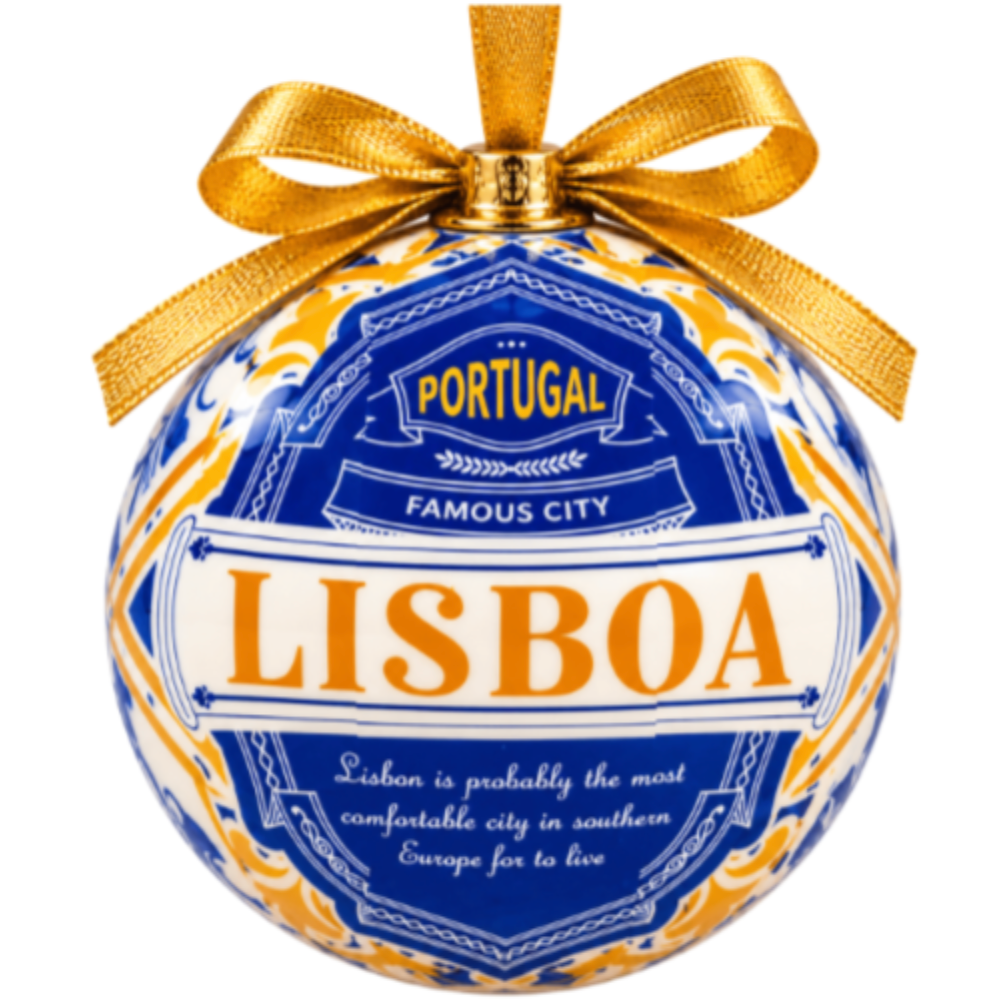 Traditional Portugal Lisboa Tiles Themed Christmas Double Sided Ornament
