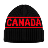 Canada Flag Canadian Maple Leaf Black Red Ski Hat Tuque Beanie Chapeau