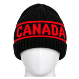 Canada Flag Canadian Maple Leaf Black Red Ski Hat Tuque Beanie Chapeau