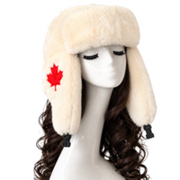 Canada Faux Fur Fashion Winter Ski Hats Mapleleaf Ear Flaps Unisex