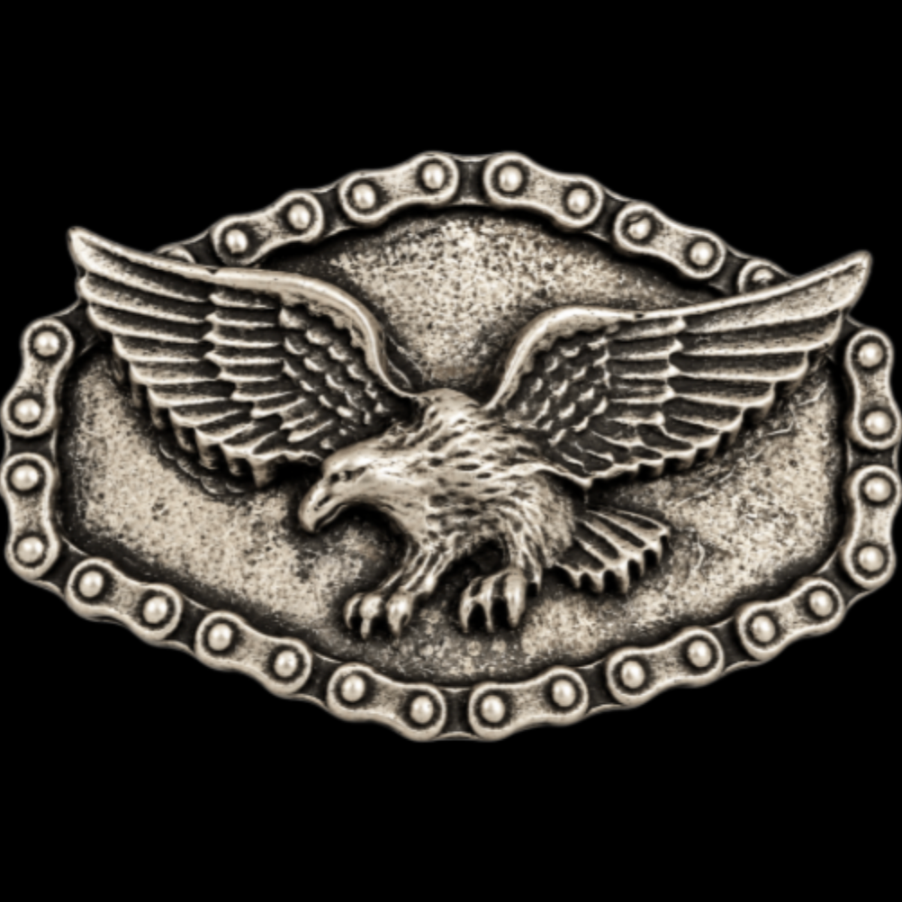 Chaîne de moto Live To Ride, Ride To Live avec boucle de ceinture aigle