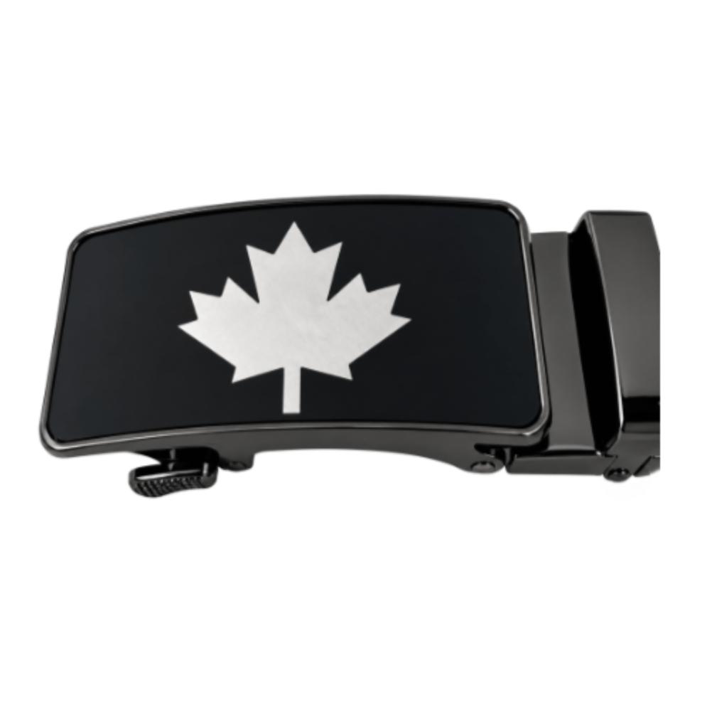 Hebilla de cinturón con bandera de Canadá, hebillas autoblocantes en blanco y negro