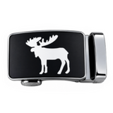 Canada Flag Moose Belt Buckle Auto Sliding Self Locking Ratcheting Track