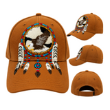 Chapeau d'aigle, casquette de boule, attrape-rêves, plumes, Art indien indien, Casquette